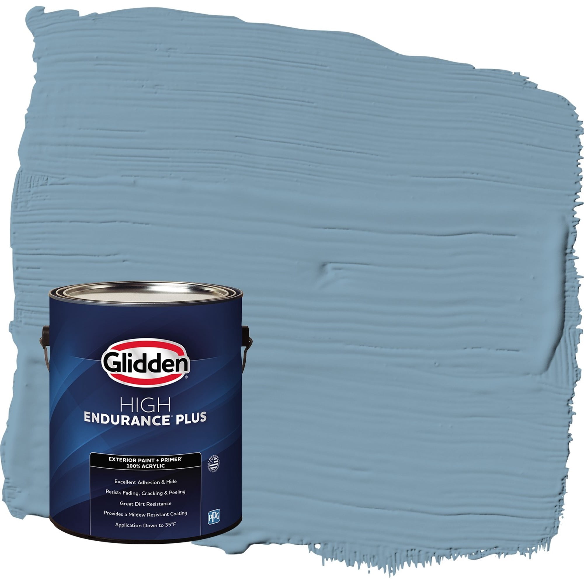 Glidden HEP Americana / Blue Semi-Gloss Exterior Paint with Primer, 1 Gallon