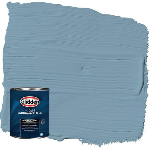 Glidden HEP Americana / Blue Semi-Gloss Exterior Paint with Primer, 1 Quart