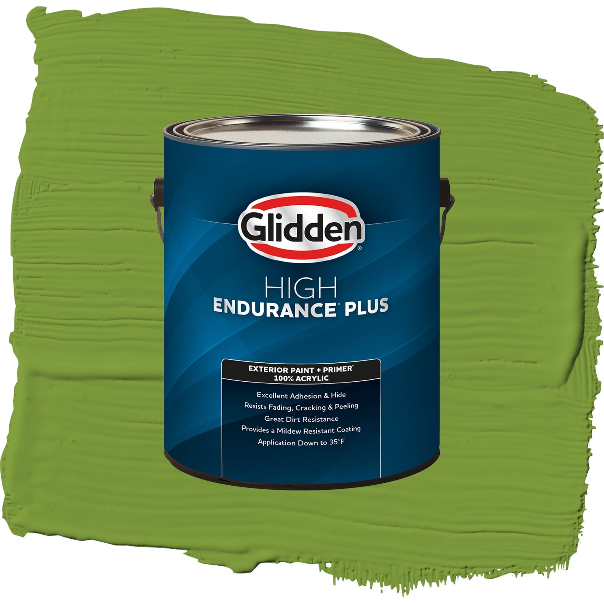 Glidden High Endurance Plus Antique Moss Satin Exterior Paint and Primer, 1 Gallon