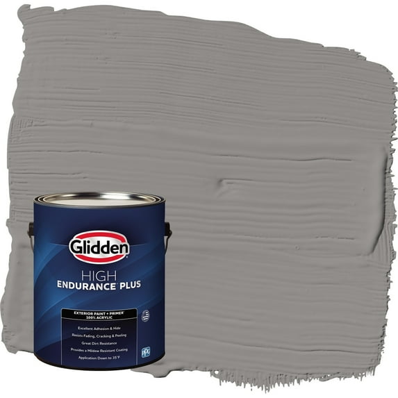 Glidden HEP Antique Silver / Grey Flat Exterior Paint with Primer, 1 Gallon