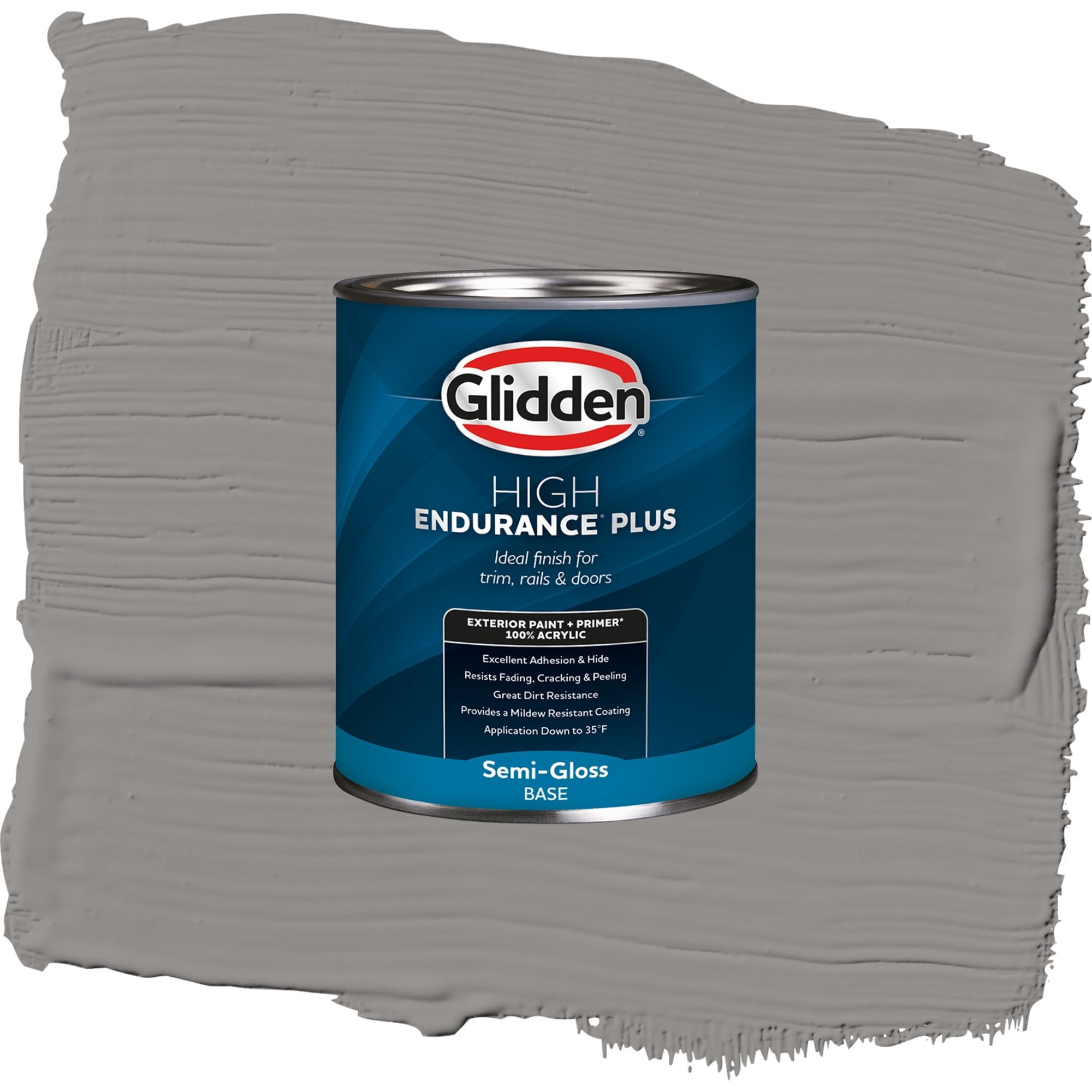 Glidden High Endurance Plus Antique Silver Satin Exterior Paint and Primer, 1 Quart
