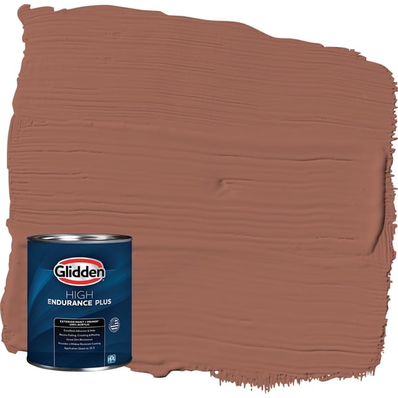 Glidden HEP Apple Brown Betty / Orange Satin Exterior Paint with Primer, 1 Quart