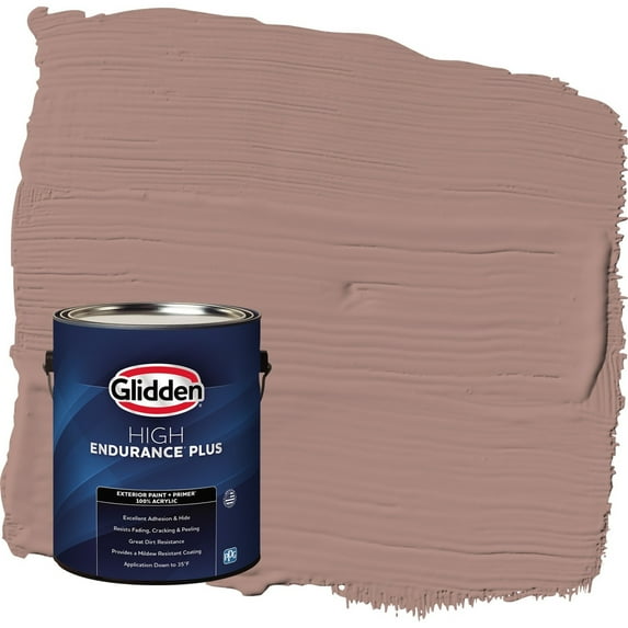 Glidden HEP Bedford Brown / Red Flat Exterior Paint with Primer, 1 Gallon