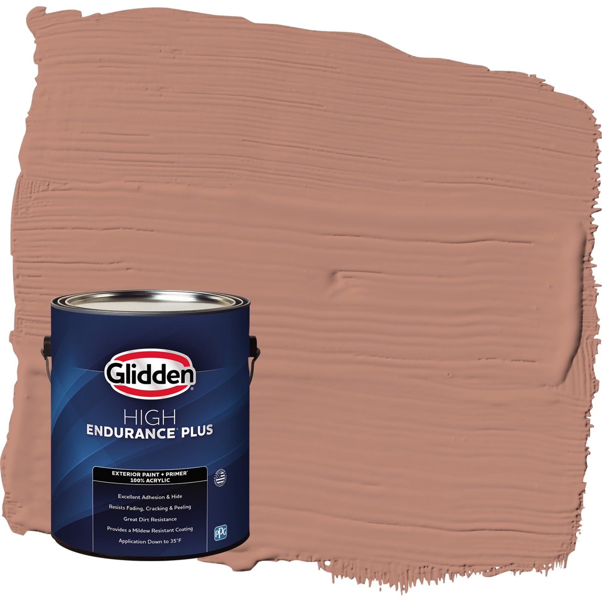Glidden HEP Big Cypress / Orange Flat Exterior Paint with Primer, 1 Gallon