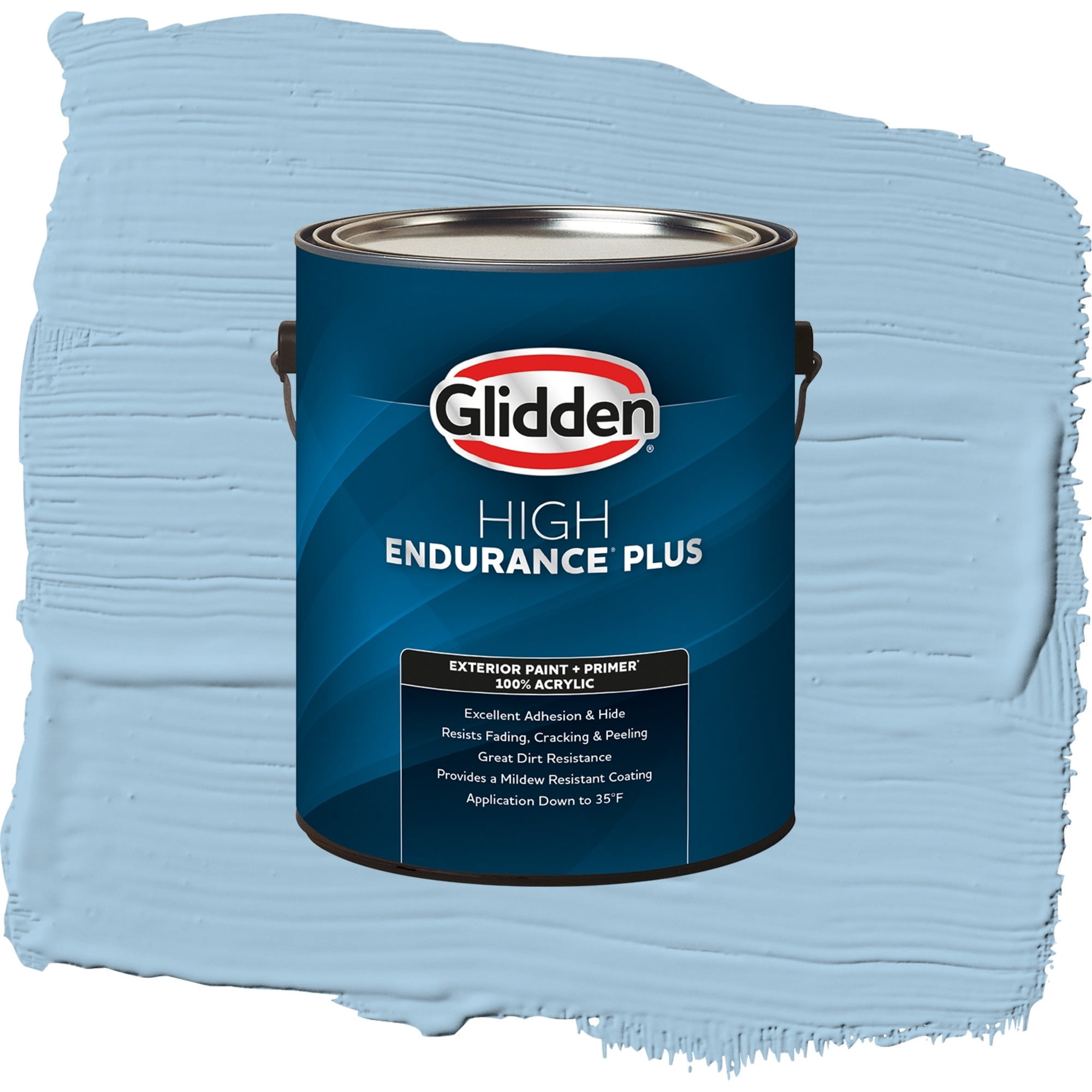 Glidden High Endurance Plus Blue Bows Flat Exterior Paint and Primer, 1 Gallon