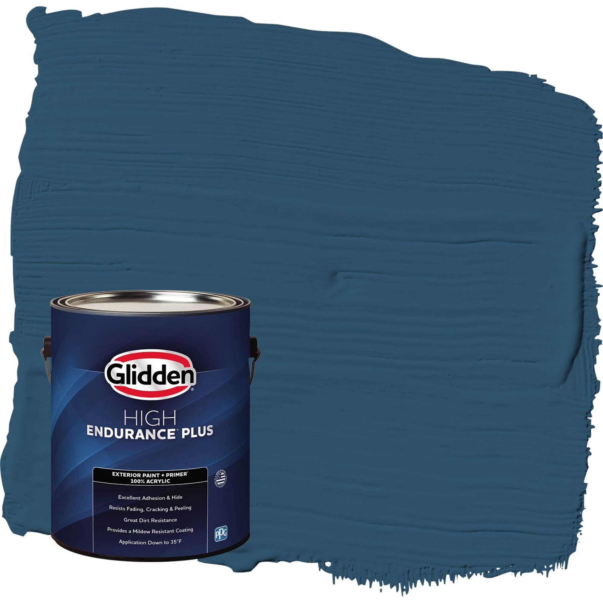 Glidden HEP Blue Lava / Blue Satin Exterior Paint with Primer, 1 Gallon