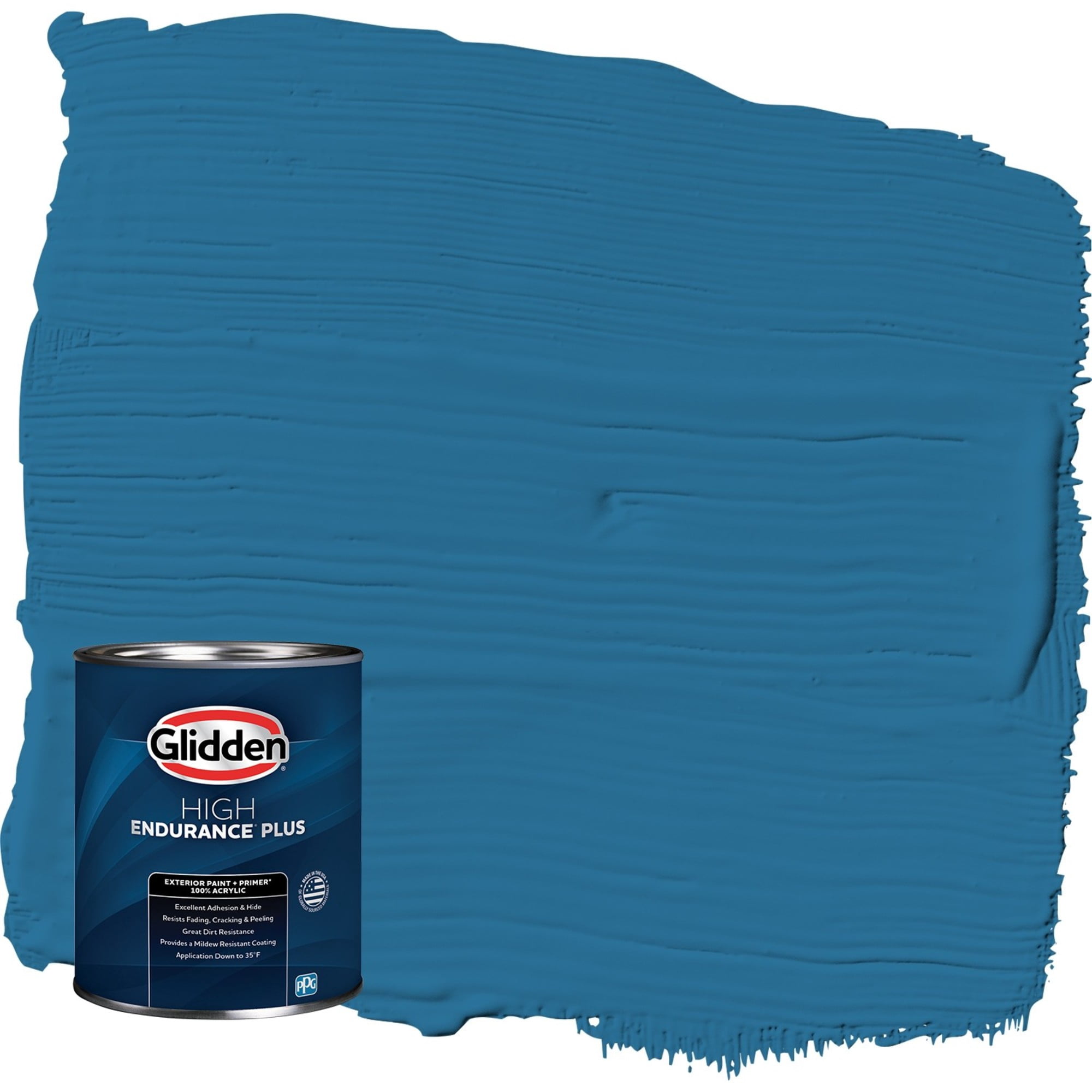 Glidden HEP Blue Oasis / Blue Satin Exterior Paint with Primer, 1 Quart