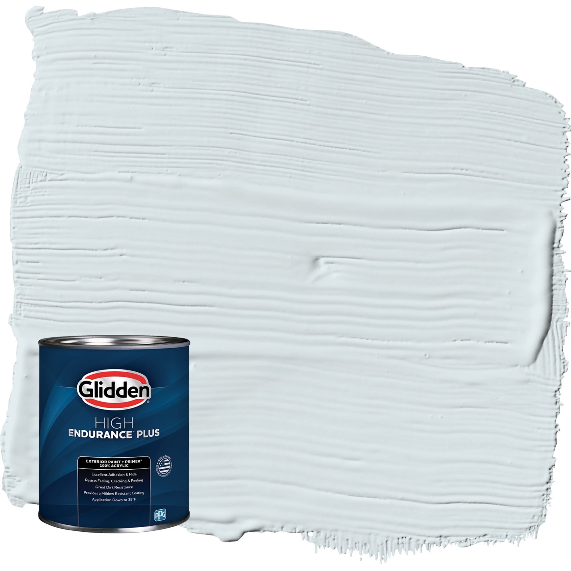 Glidden HEP Blue Smoke / Blue Satin Exterior Paint with Primer, 1 Quart