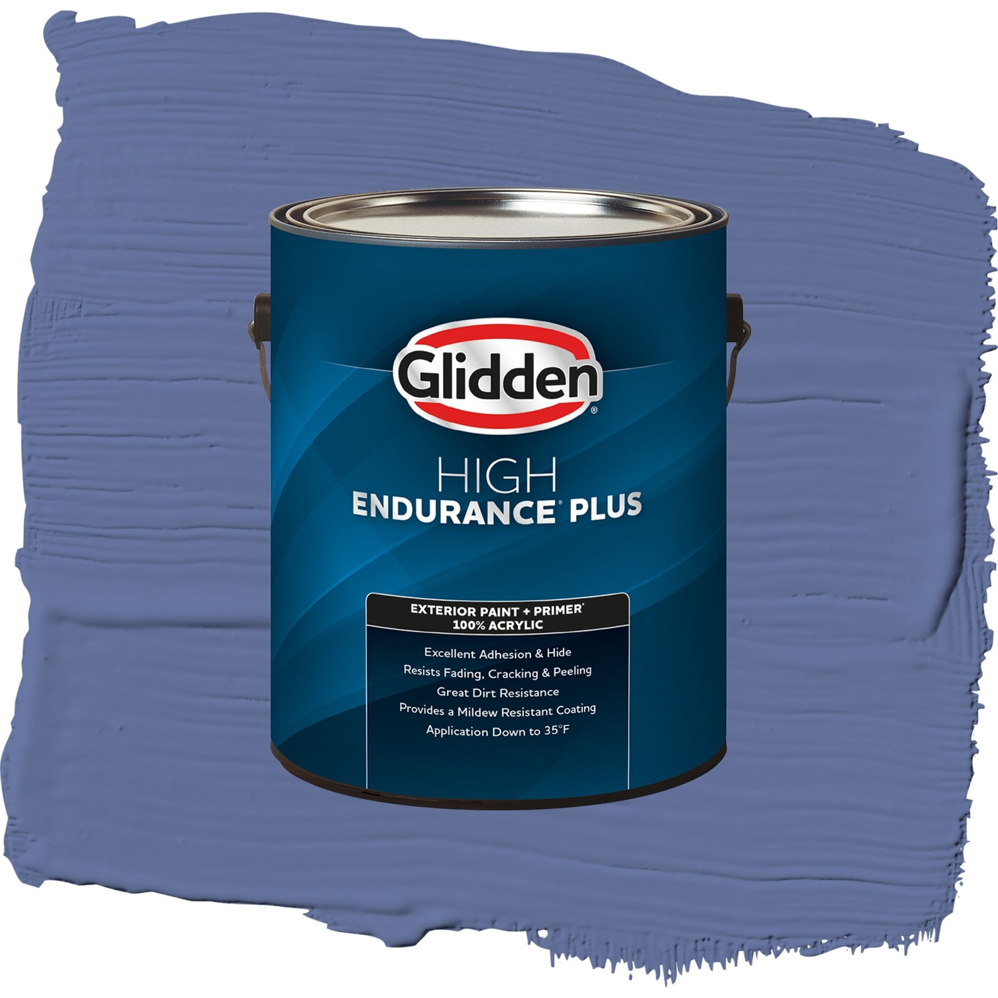 Glidden High Endurance Plus Blueberry Patch Flat Exterior Paint and Primer, 1 Gallon