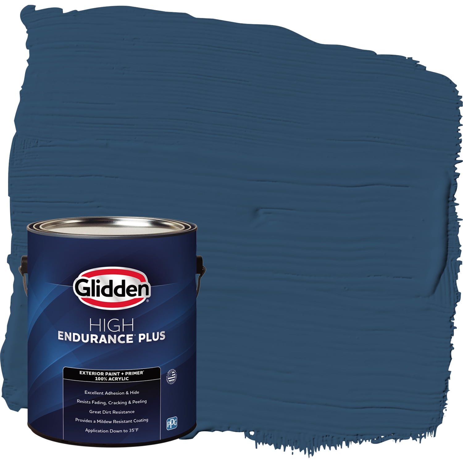 Glidden HEP Exterior Paint + Primer Blueberry Pie, Satin, 1 Gallon