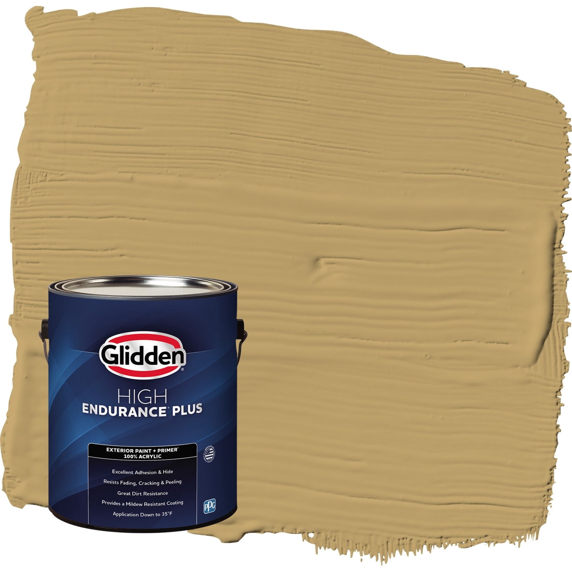 Glidden HEP Buffalo Hide / Yellow Semi-Gloss Exterior Paint with Primer, 1 Gallon