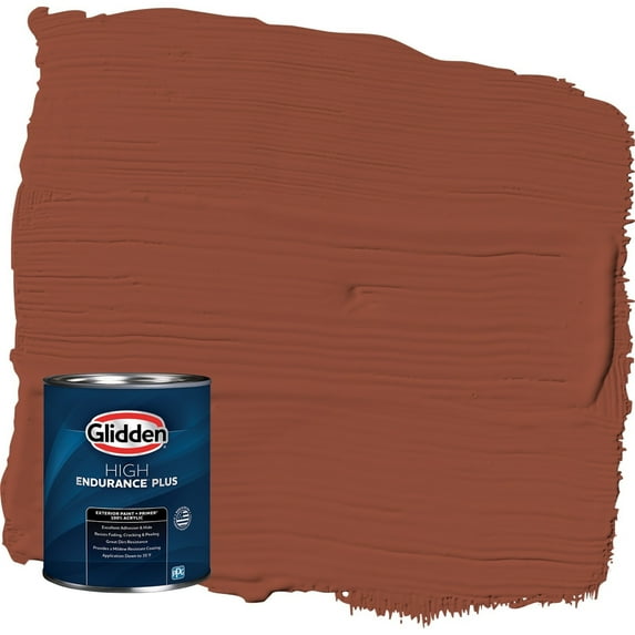Glidden HEP Burled Redwood / Brown Satin Exterior Paint with Primer, 1 Quart