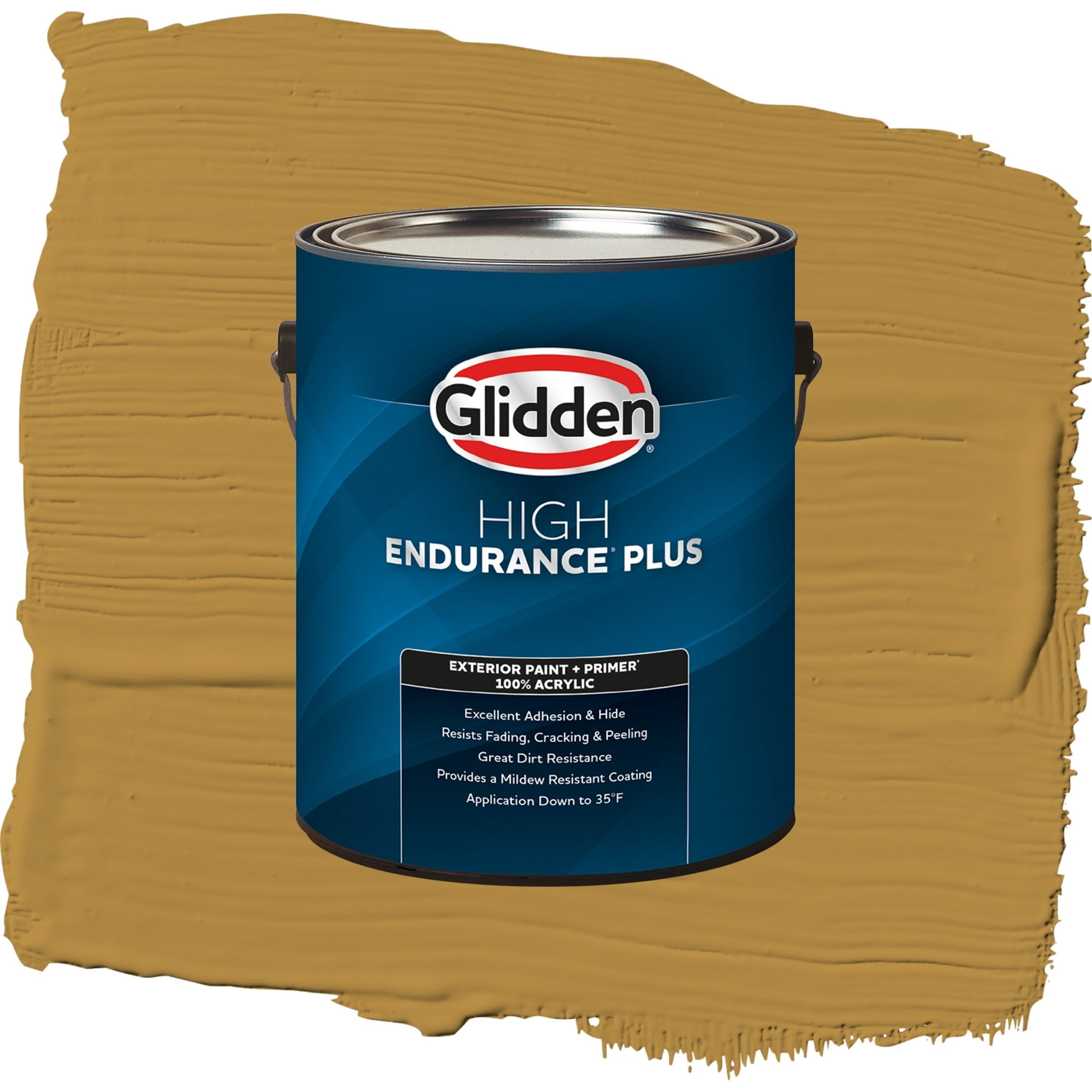 Glidden High Endurance Plus Butterscotch Ripple Satin Exterior Paint and Primer, 1 Gallon