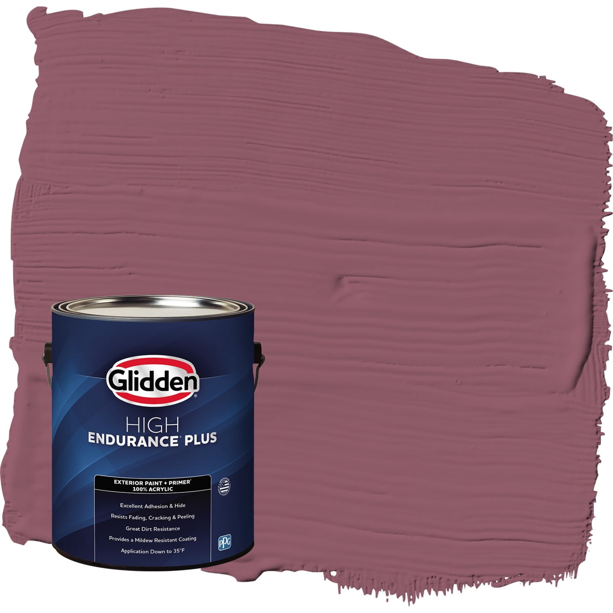 Glidden HEP Cabernet / Purple Flat Exterior Paint with Primer, 1 Gallon