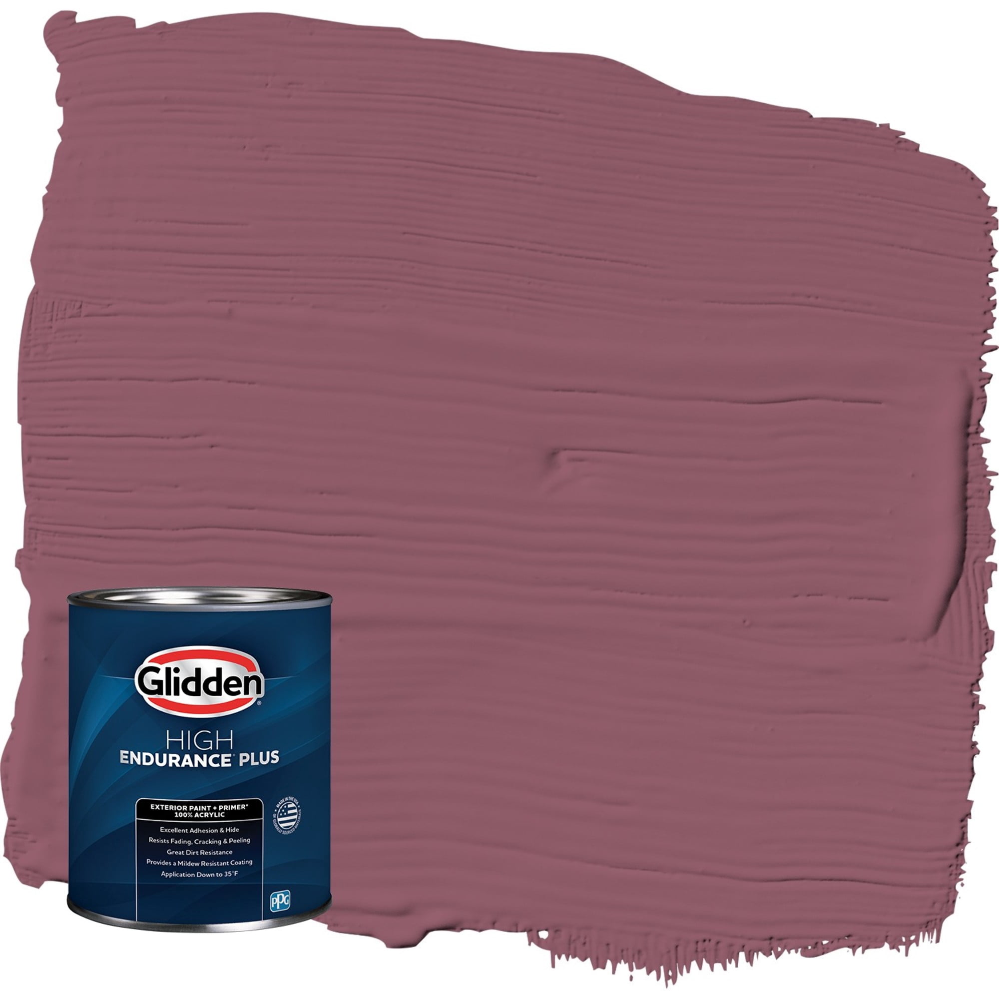 Glidden HEP Cabernet / Purple Satin Exterior Paint with Primer, 1 Quart