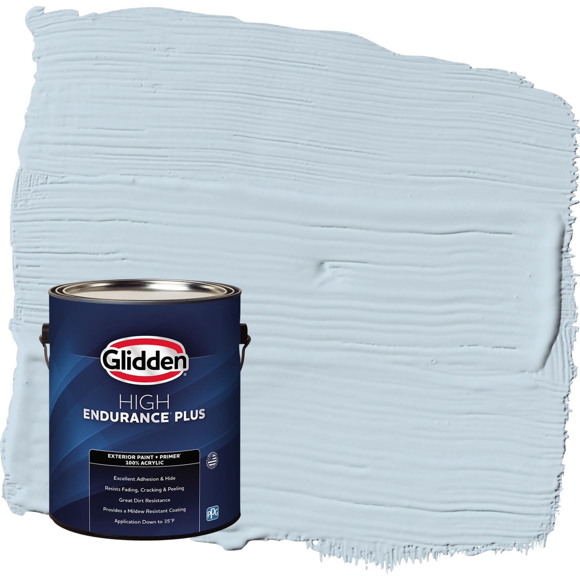 Glidden HEP Calm Sea / Blue Flat Exterior Paint with Primer, 1 Gallon