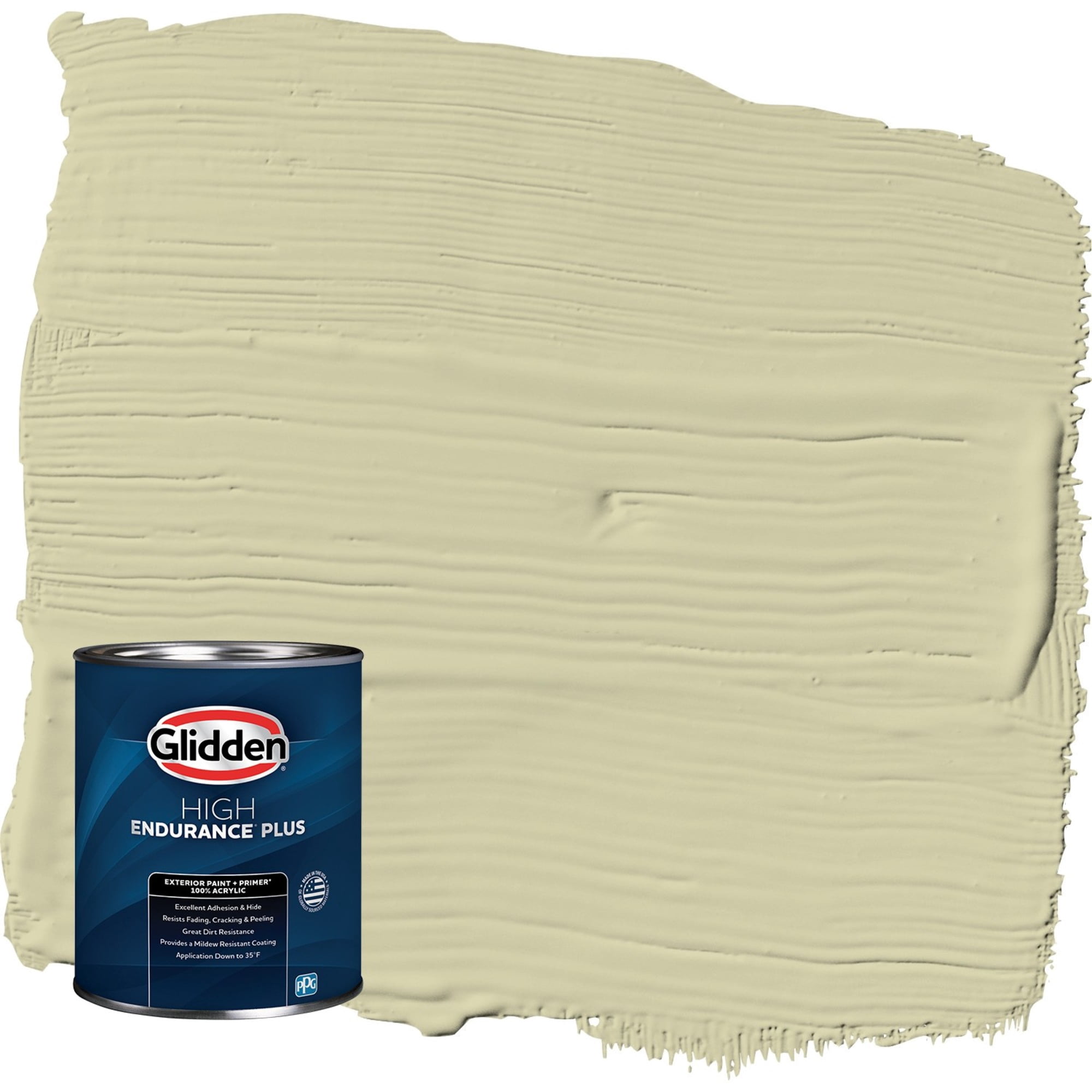 Glidden HEP Canary Grass / Green Satin Exterior Paint with Primer, 1 Quart