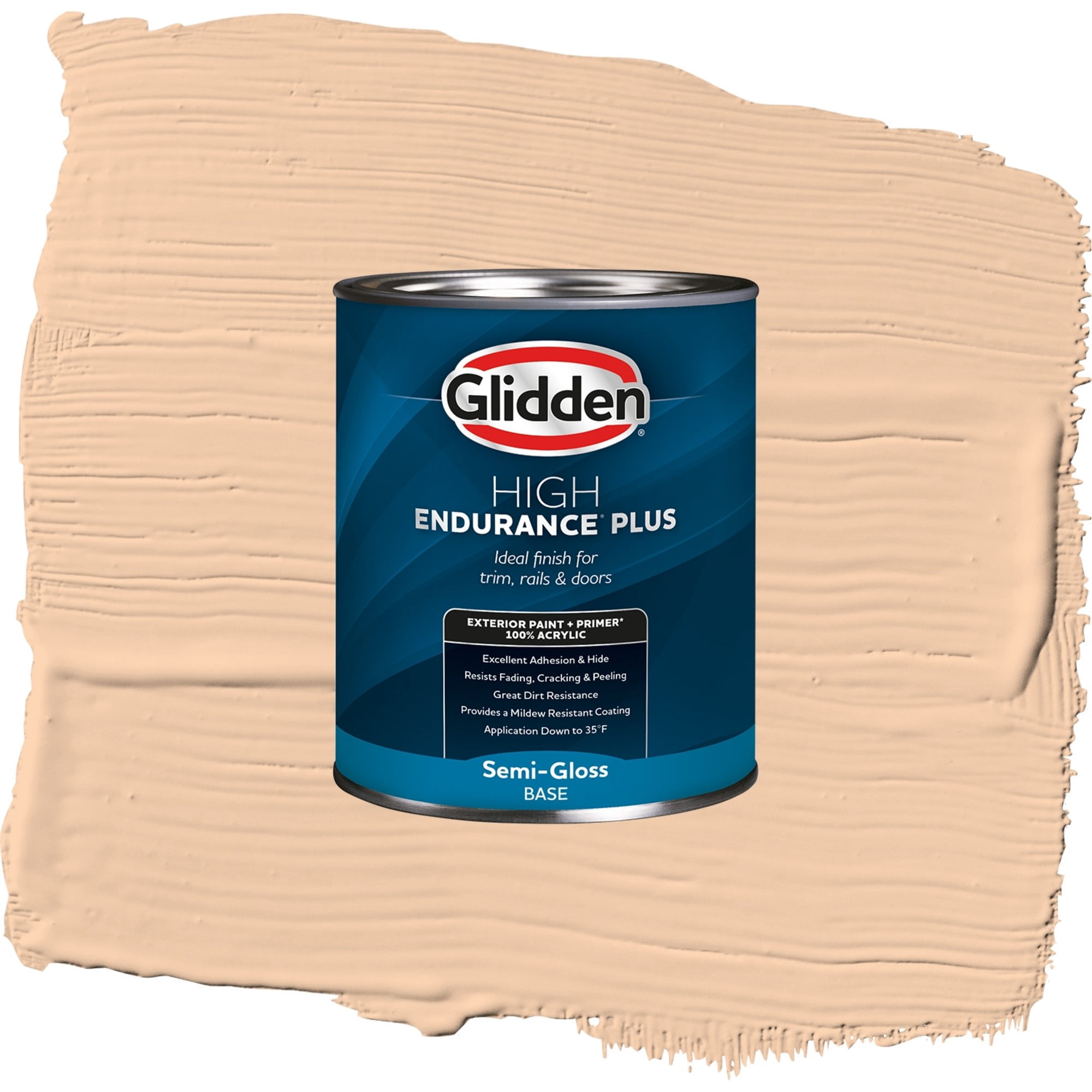 Glidden High Endurance Plus Caramel Ice Semi Gloss Exterior Paint and Primer, 1 Quart