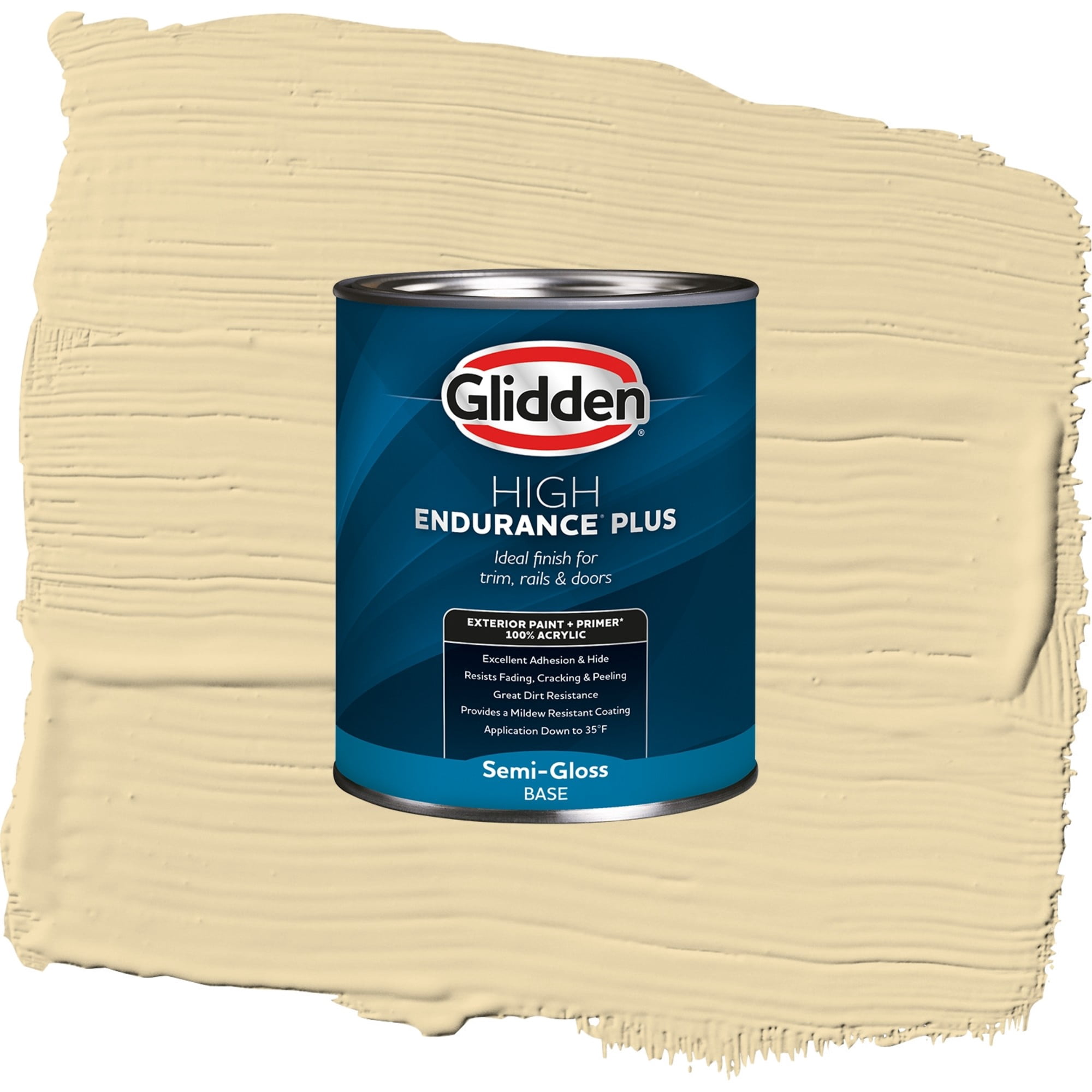 Glidden High Endurance Plus Caramelized Pears Satin Exterior Paint and Primer, 1 Quart