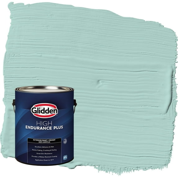 Glidden HEP Cassiopeia / Green Flat Exterior Paint with Primer, 1 Gallon