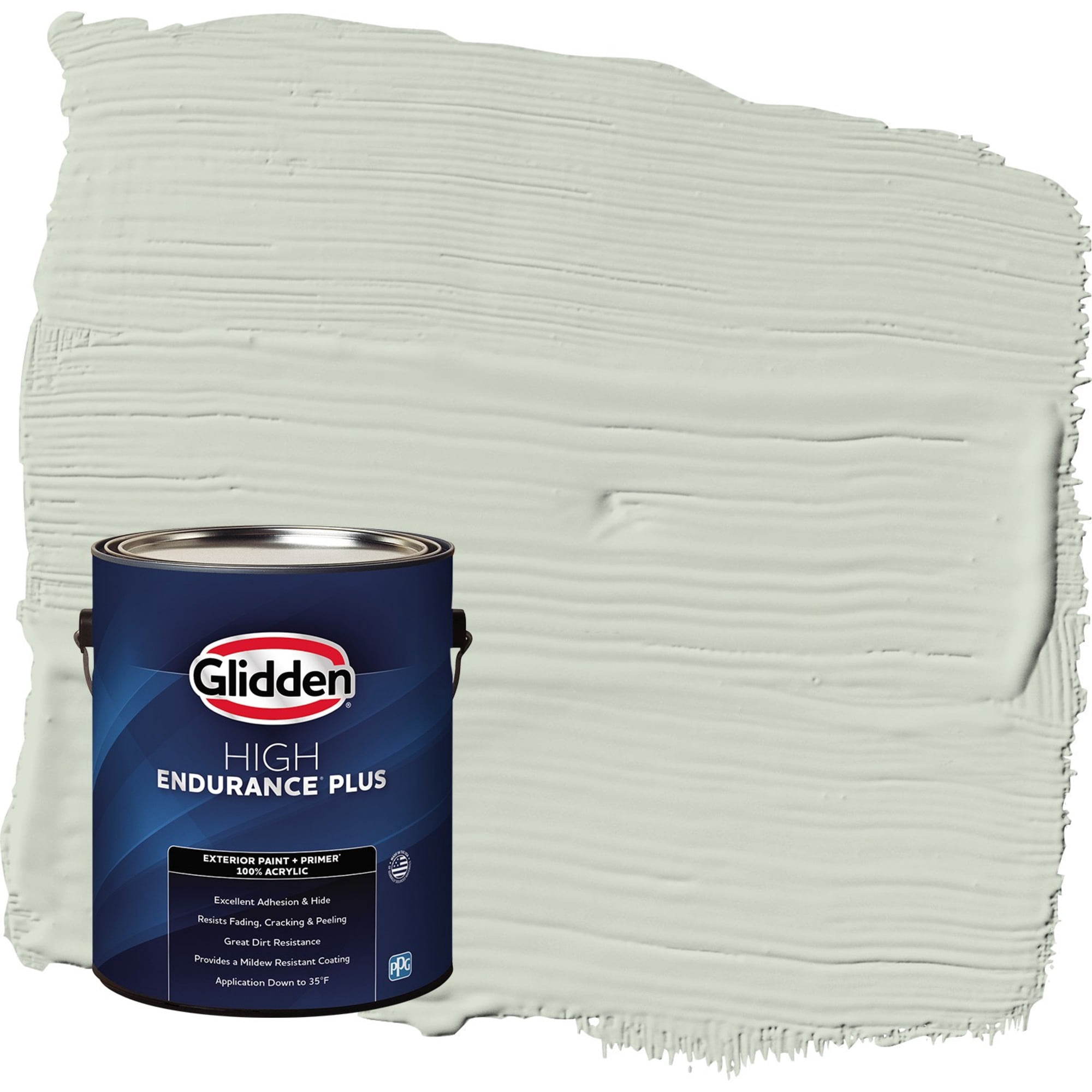 Glidden HEP Castaway / Green Flat Exterior Paint with Primer, 1 Gallon