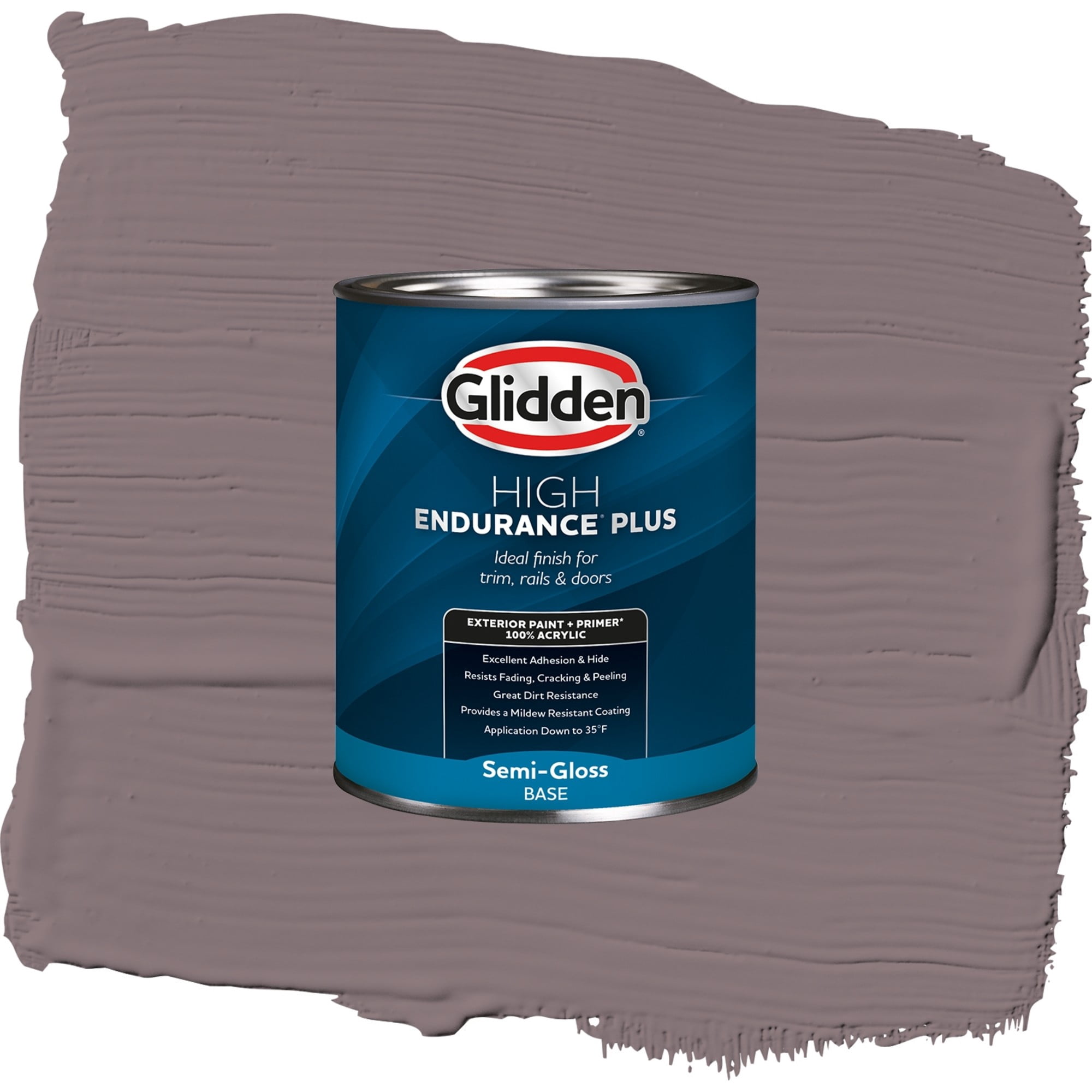 Glidden High Endurance Plus Choo Choo Satin Exterior Paint and Primer, 1 Quart