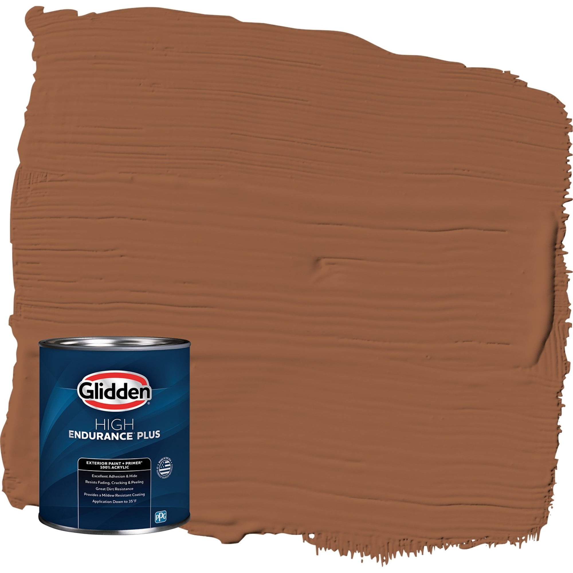 Glidden HEP Cinnamon Spice / Orange Satin Exterior Paint with Primer, 1 Quart