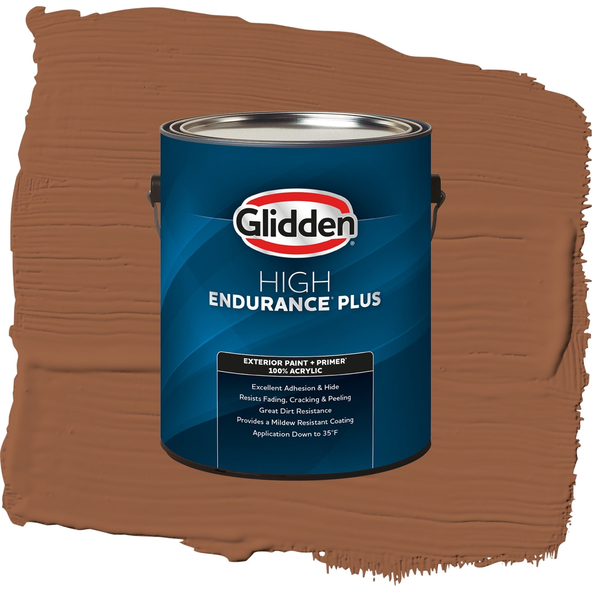 Glidden High Endurance Plus Cinnamon Spice Semi Gloss Exterior Paint and Primer, 1 Gallon
