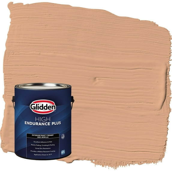 Glidden HEP Clay Fire / Orange Flat Exterior Paint with Primer, 1 Gallon