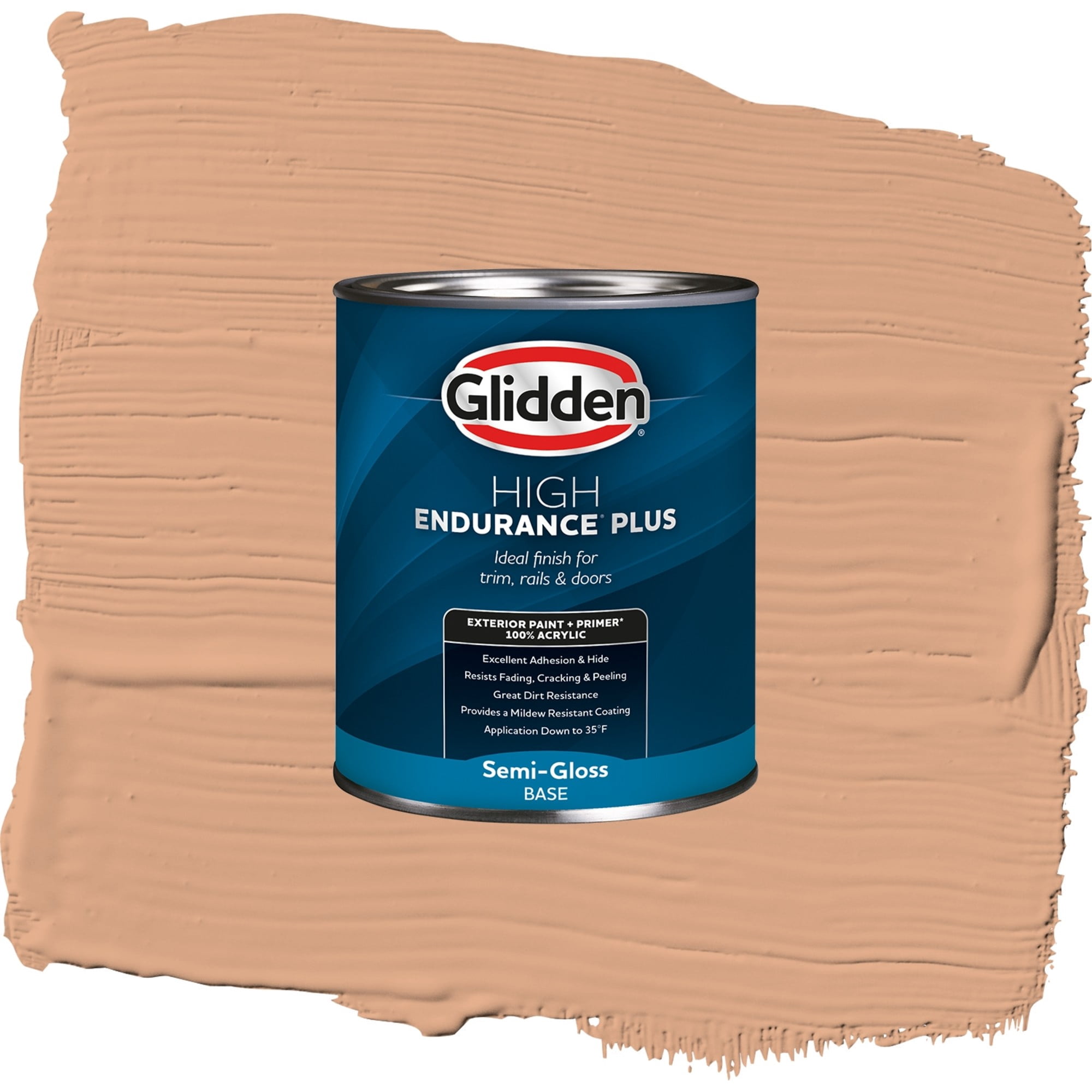 Glidden High Endurance Plus Clay Fire Satin Exterior Paint and Primer, 1 Quart