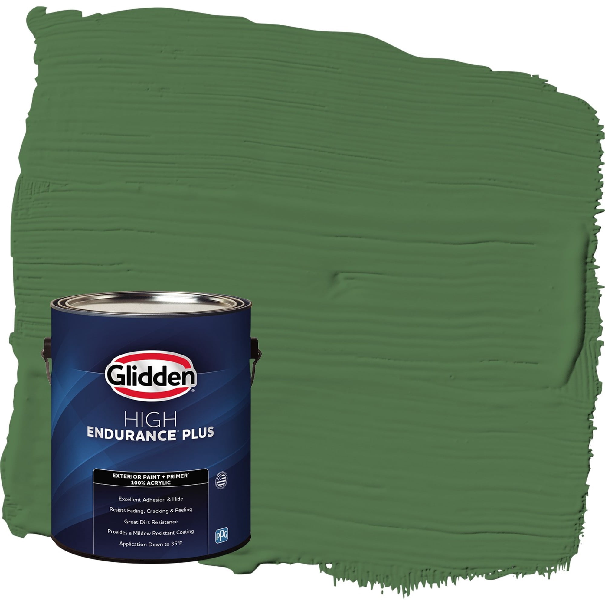 Glidden HEP Clover Leaf / Green Flat Exterior Paint with Primer, 1 Gallon