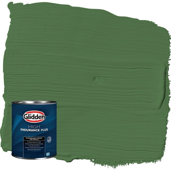 Glidden HEP Clover Leaf / Green Satin Exterior Paint with Primer, 1 Quart