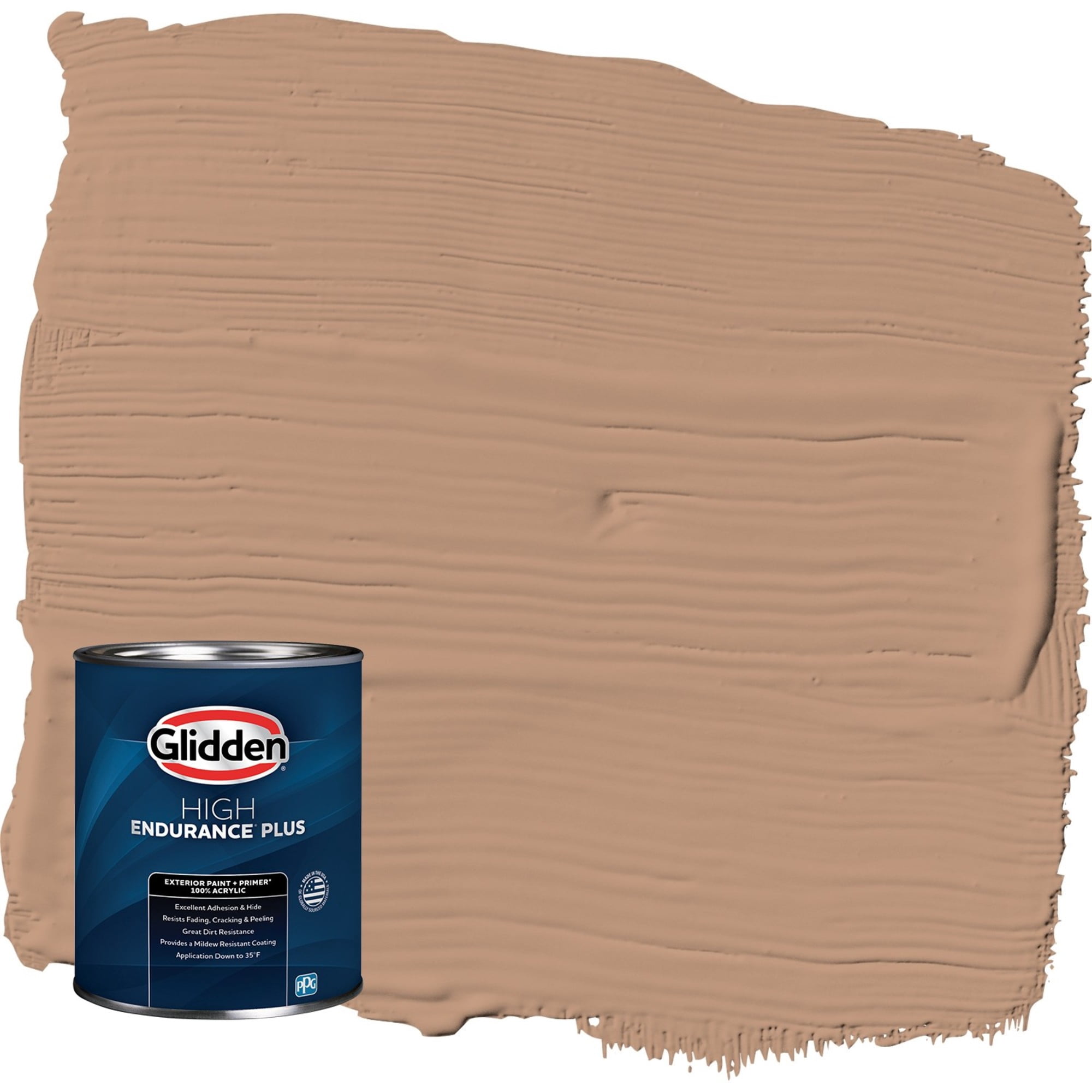 Glidden HEP Cool Clay / Beige Satin Exterior Paint with Primer, 1 Quart