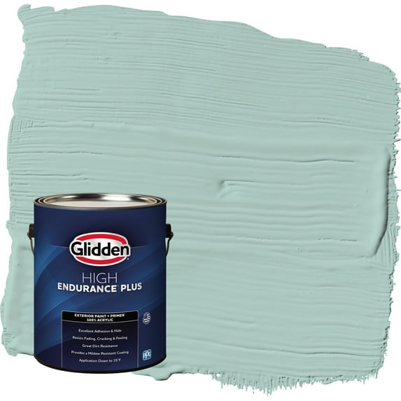 Glidden HEP Copenhagen / Green Flat Exterior Paint with Primer, 1 Gallon