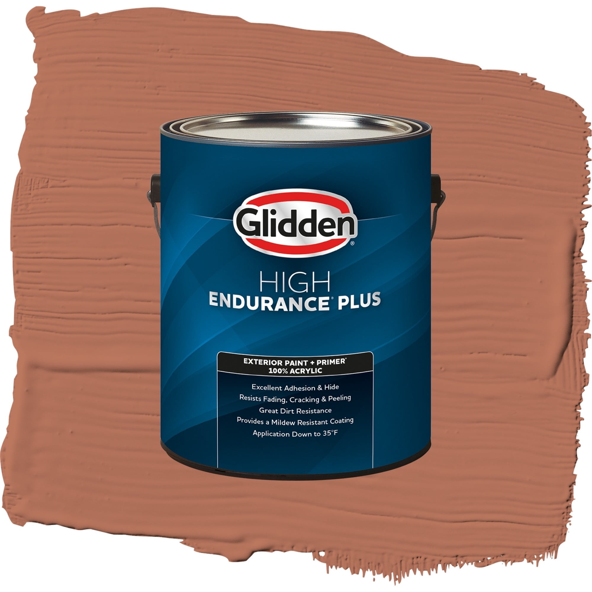 Glidden High Endurance Plus Copper Beech Flat Exterior Paint and Primer, 1 Gallon