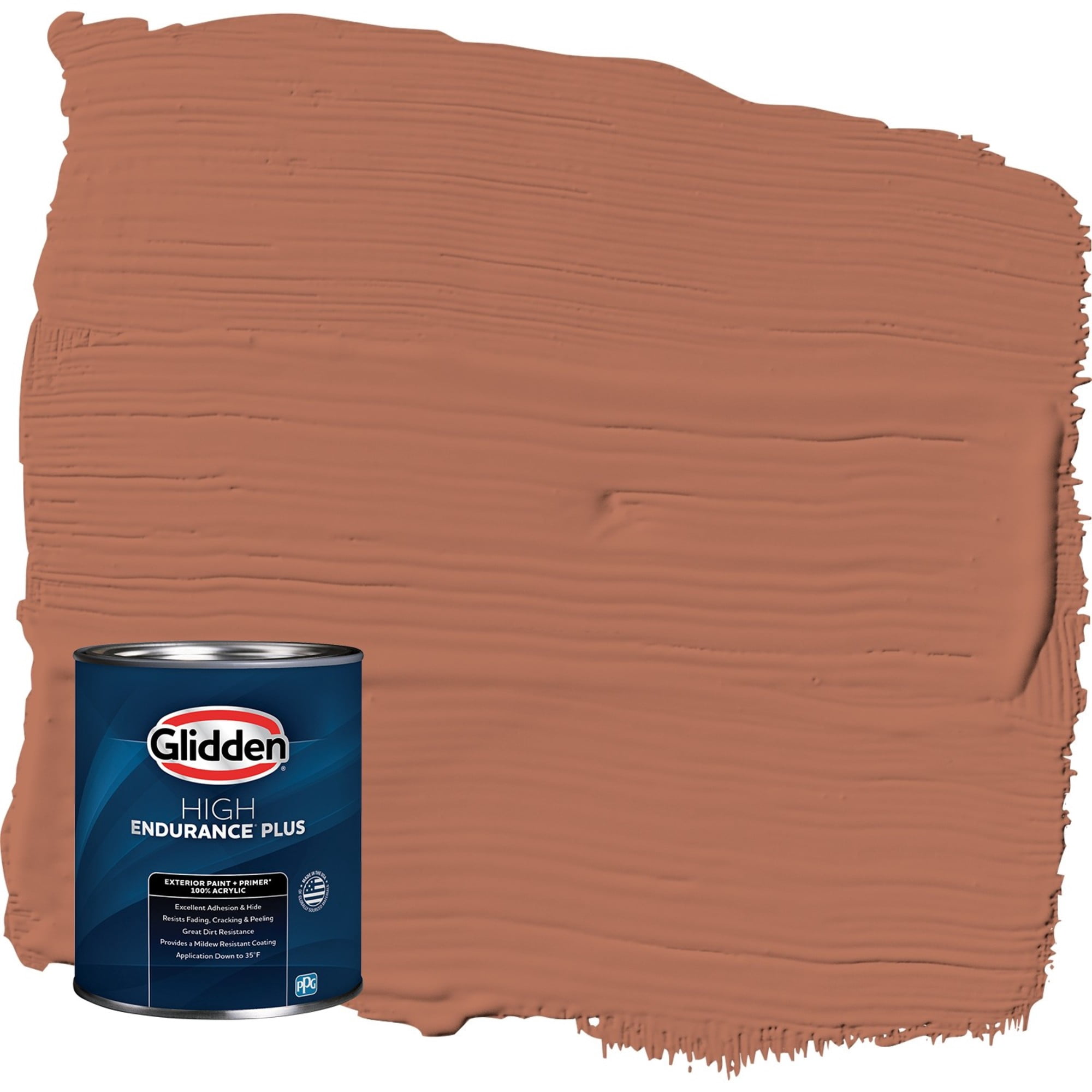 Glidden HEP Copper Beech / Orange Satin Exterior Paint with Primer, 1 Quart
