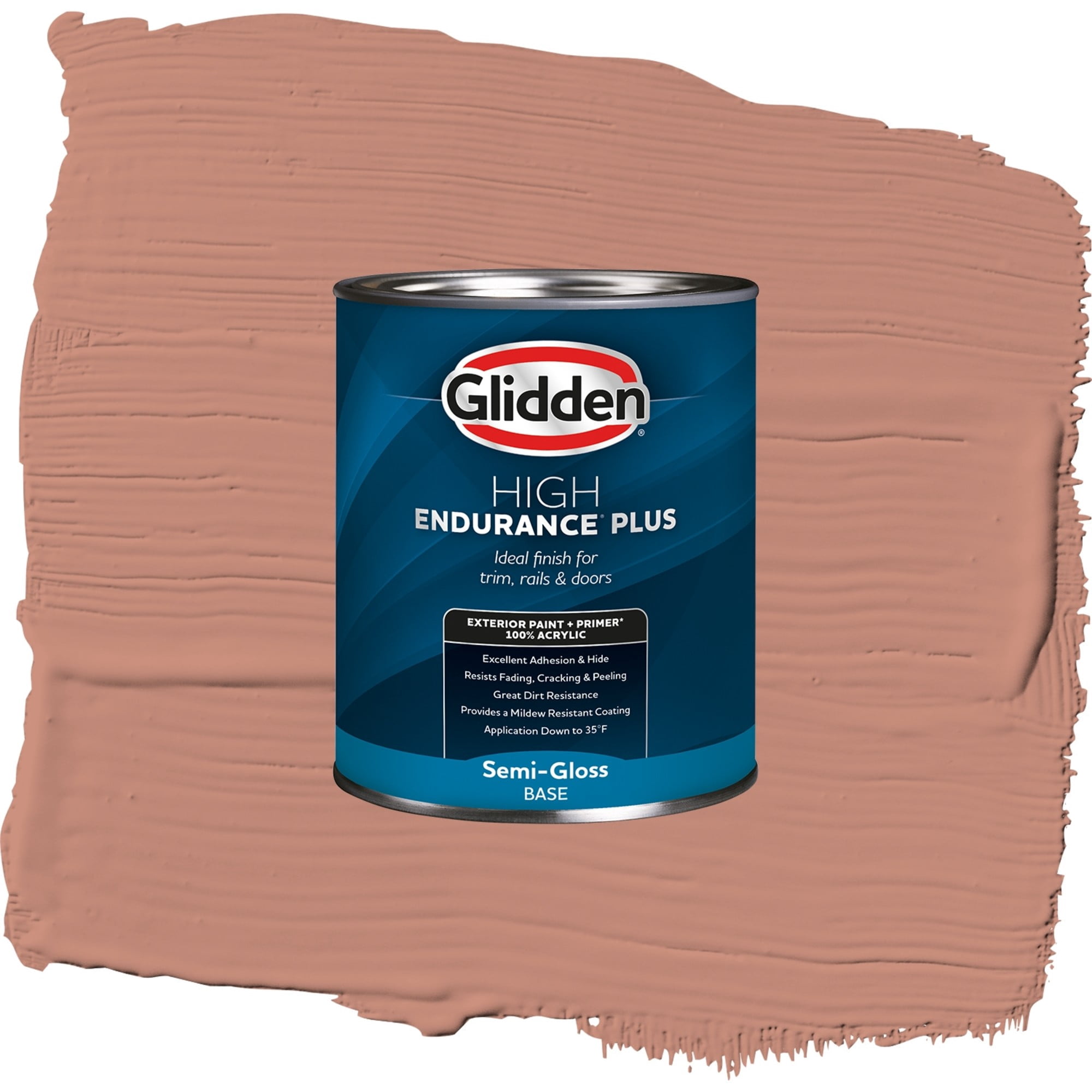 Glidden High Endurance Plus Copper Trail Semi Gloss Exterior Paint and Primer, 1 Quart