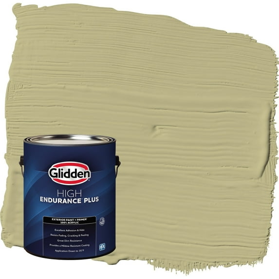 Glidden HEP Cress Green / Green Satin Exterior Paint with Primer, 1 Gallon
