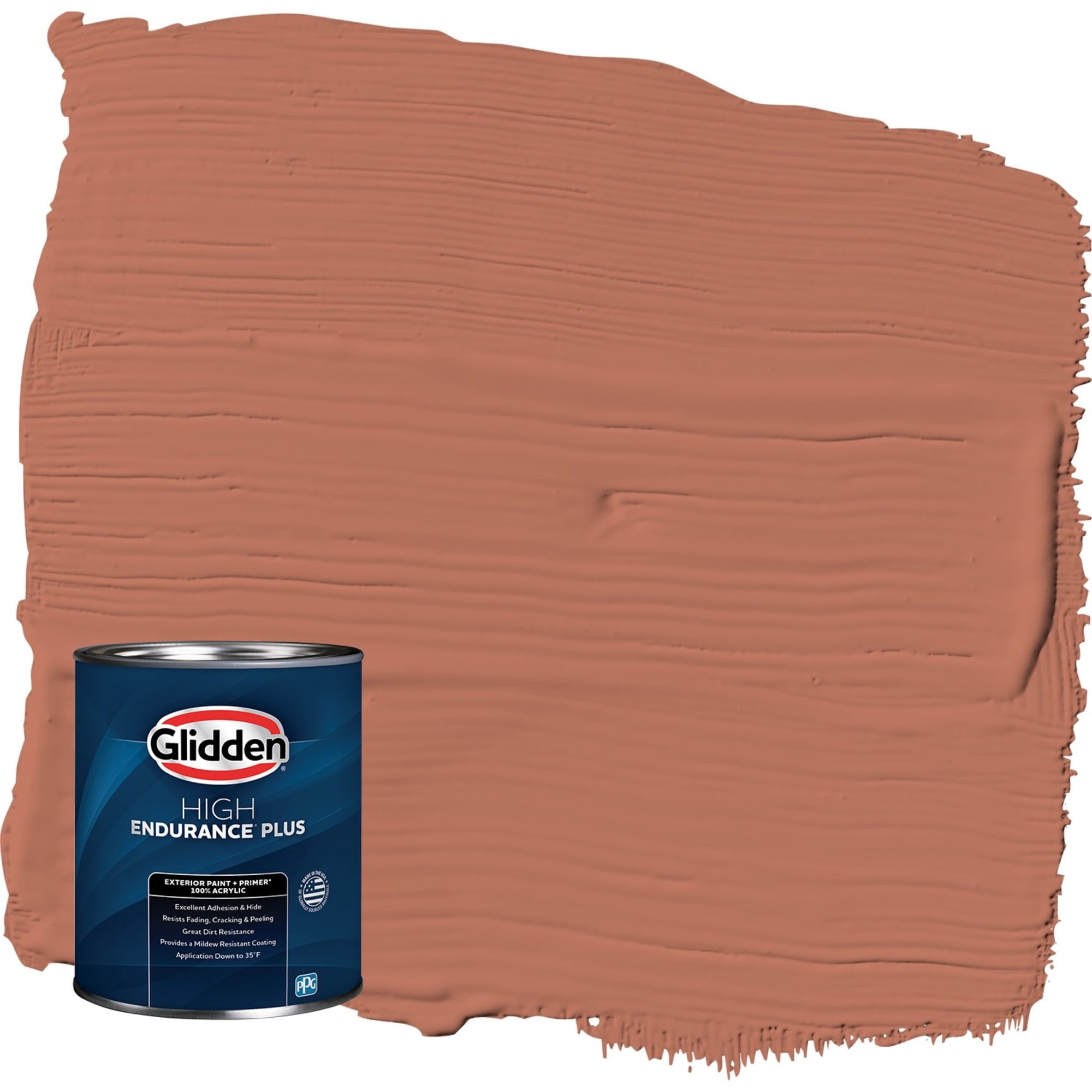 Glidden HEP Crushed Cinnamon / Orange Semi-Gloss Exterior Paint with Primer, 1 Quart