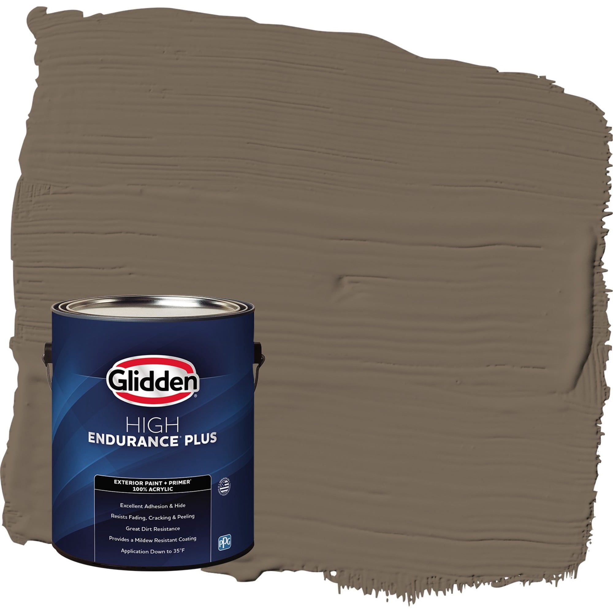 Glidden HEP Curlew / Brown Semi-Gloss Exterior Paint with Primer, 1 Gallon