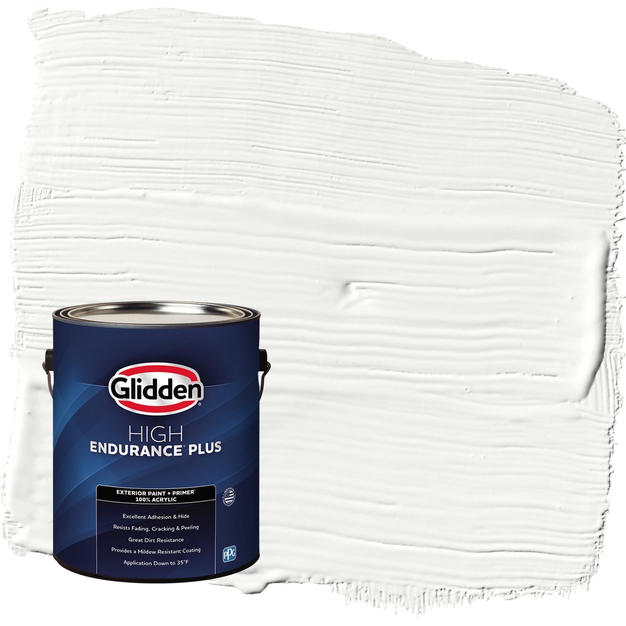 Glidden HEP Delicate White Semi-Gloss Exterior Paint with Primer, 1 Gallon