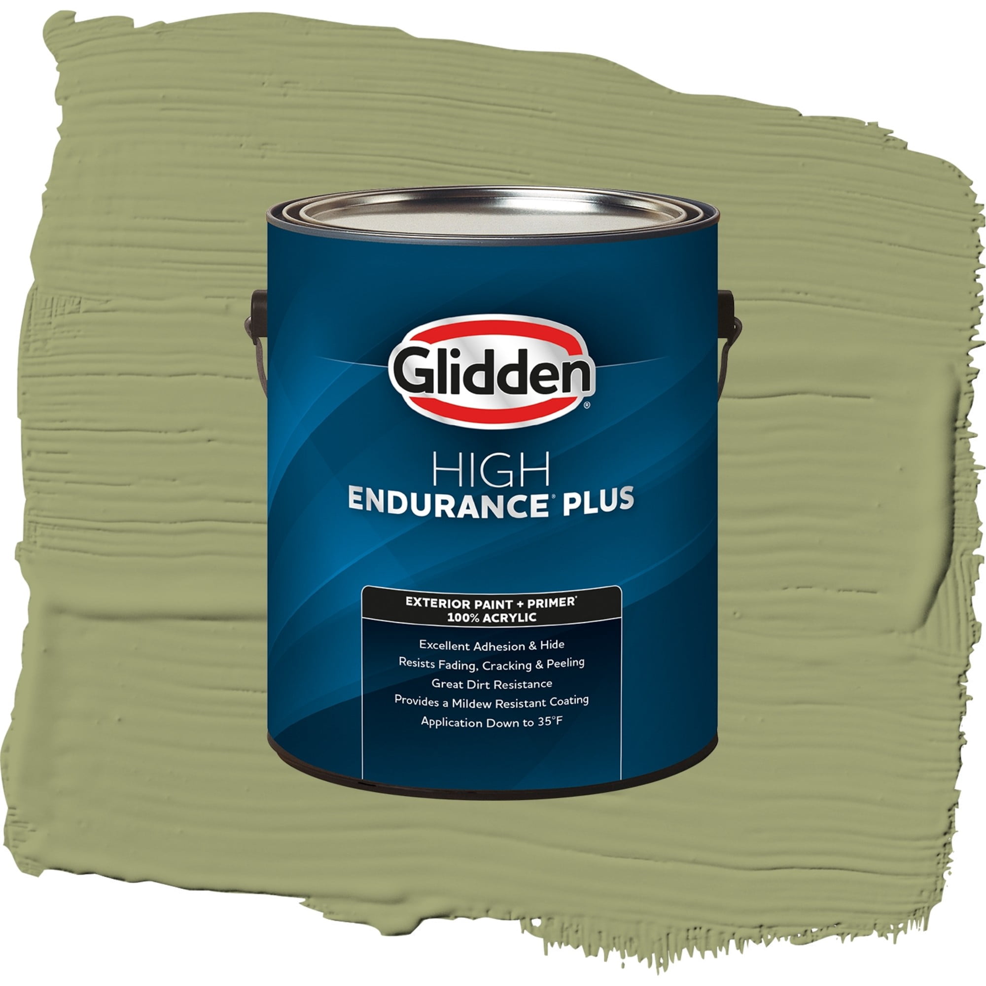Glidden High Endurance Plus Dill Satin Exterior Paint and Primer, 1 Gallon