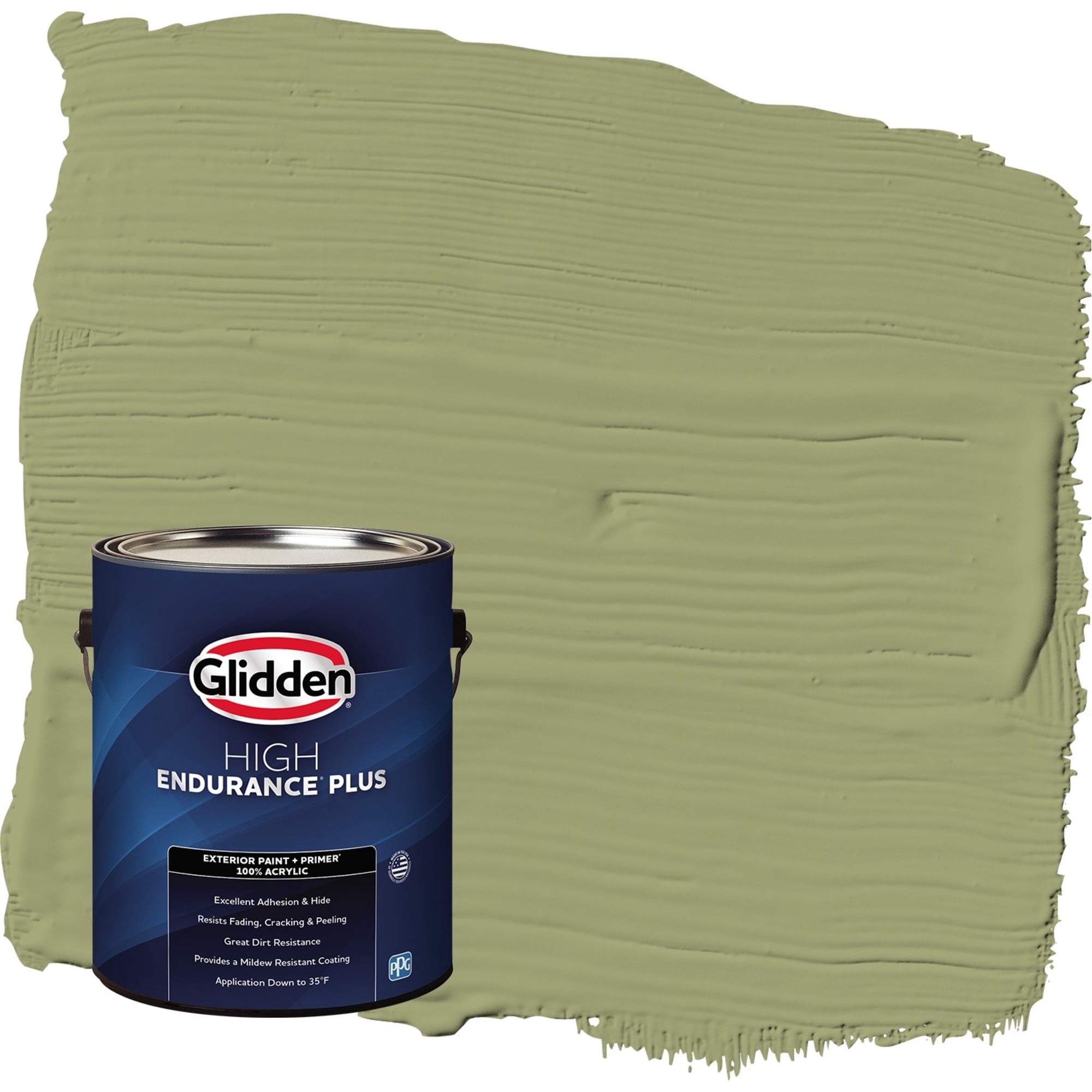 Glidden HEP Dill / Green Semi-Gloss Exterior Paint with Primer, 1 Gallon