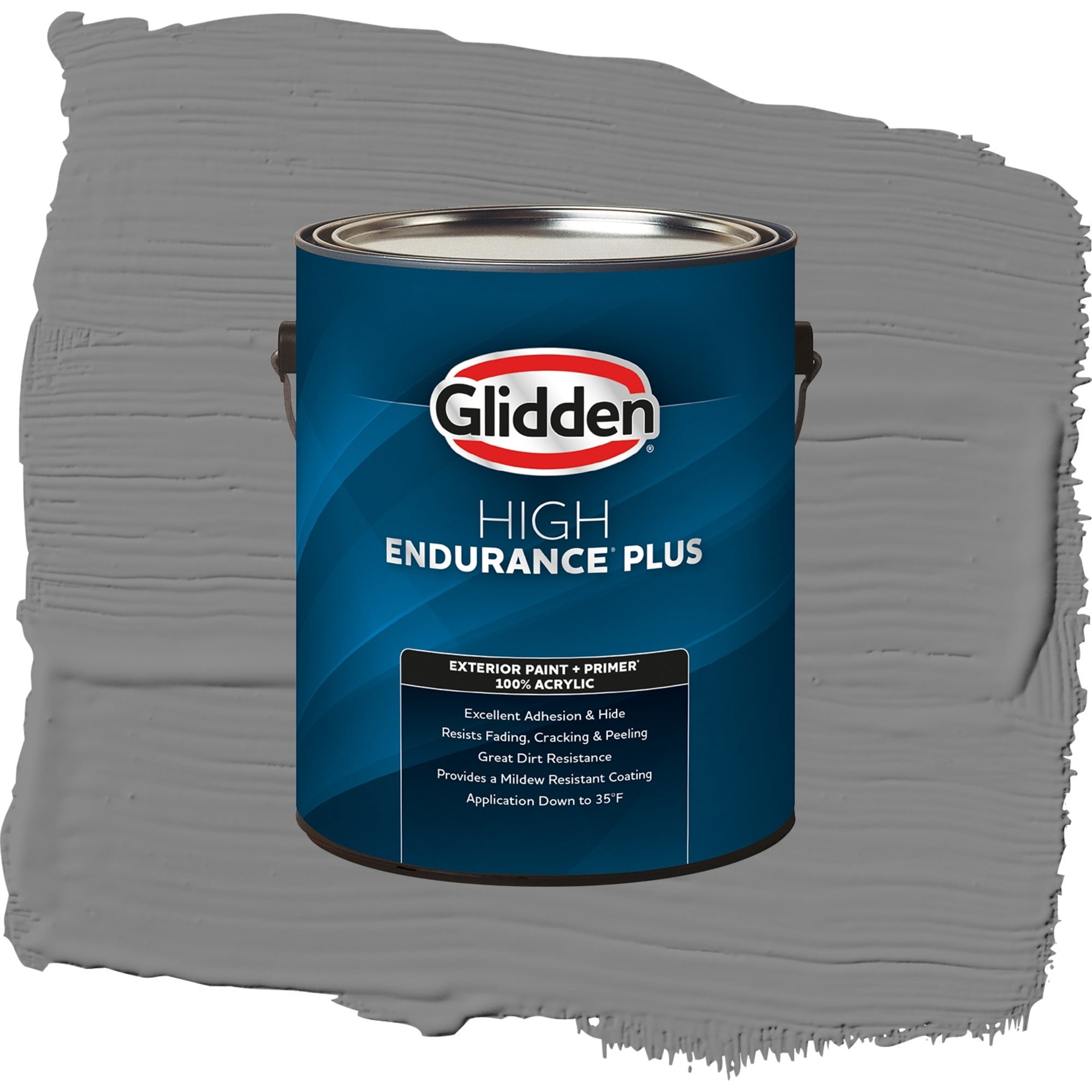 Glidden High Endurance Plus Dover Gray Semi Gloss Exterior Paint and Primer, 1 Gallon