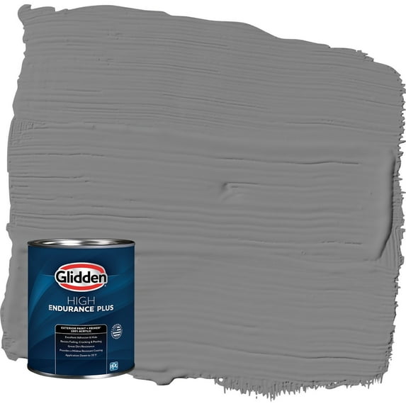 Glidden HEP Dover Gray / Grey Semi-Gloss Exterior Paint with Primer, 1 Quart