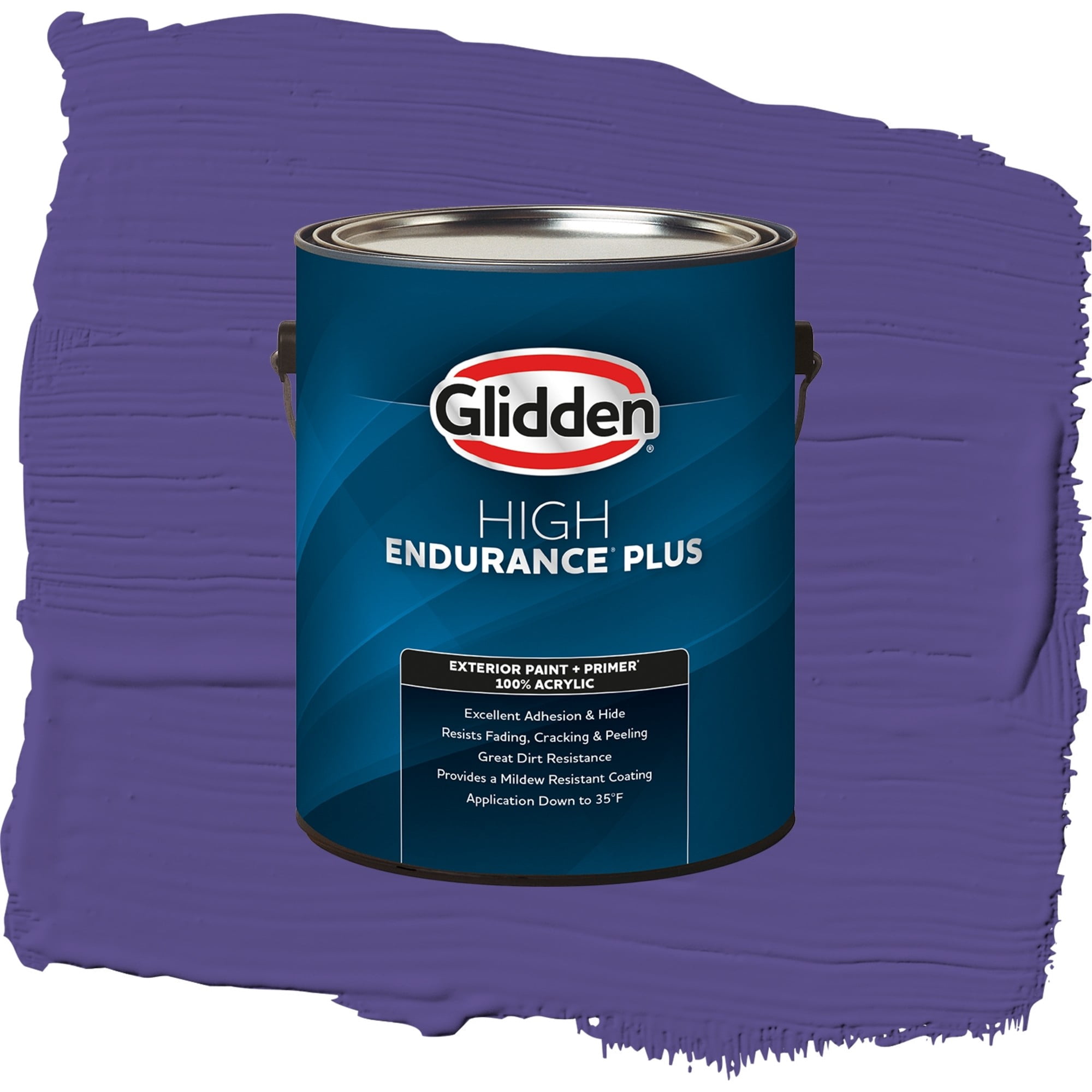 Glidden High Endurance Plus Eggplant Satin Exterior Paint and Primer, 1 Gallon