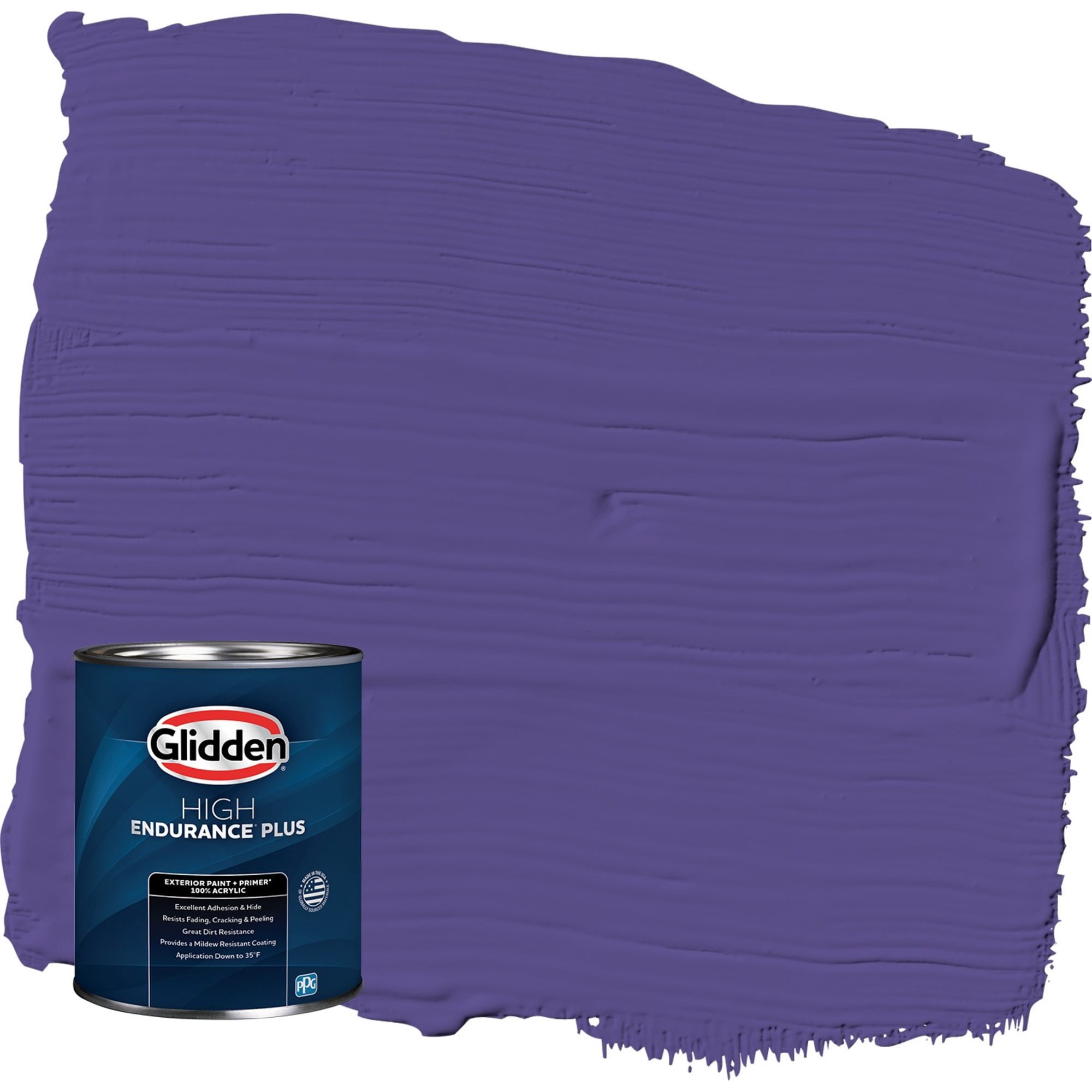 Glidden HEP Eggplant / Purple Satin Exterior Paint with Primer, 1 Quart