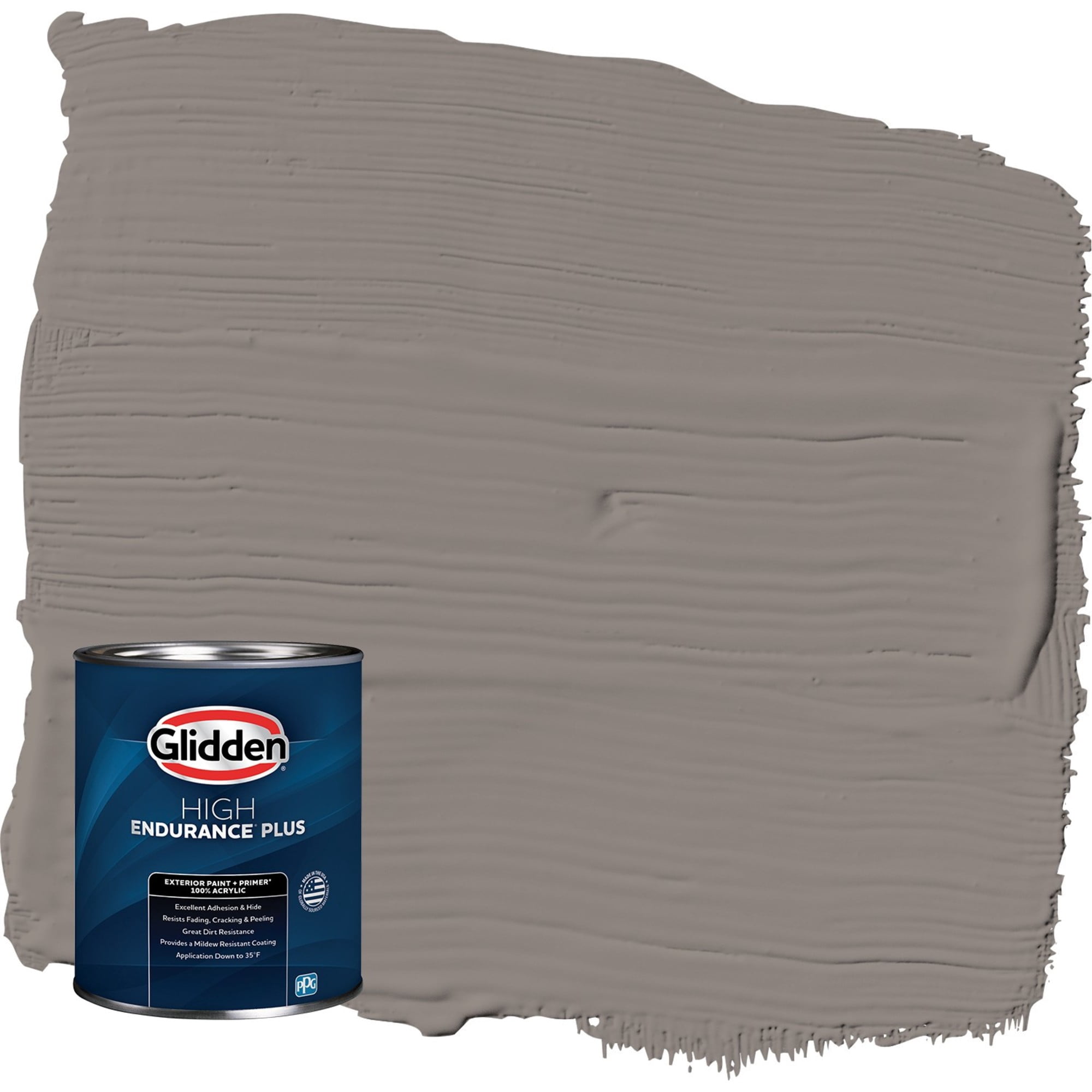 Glidden HEP Elephant Gray / Grey Satin Exterior Paint with Primer, 1 Quart