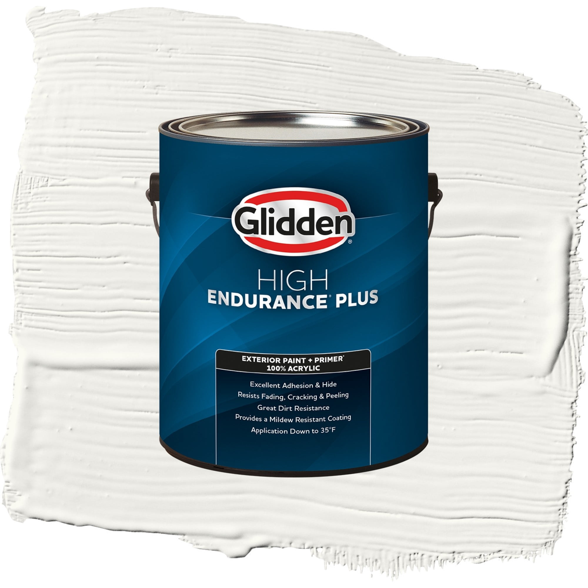 Glidden High Endurance Plus Commercial White Flat Exterior Paint and Primer, 1 Gallon