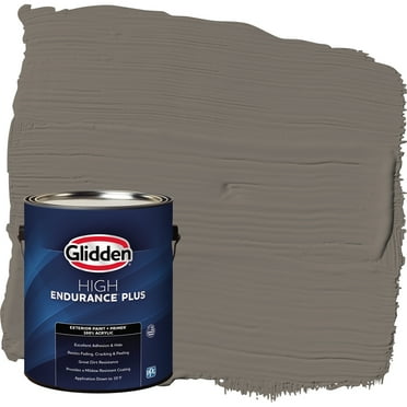 Glidden HEP Exterior Paint + Primer Flat, Deconstruction / Gray, 1 Gallon
